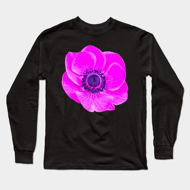 Cerise pink Anemone Long Sleeve T-Shirt by dalyndigaital2@gmail.com